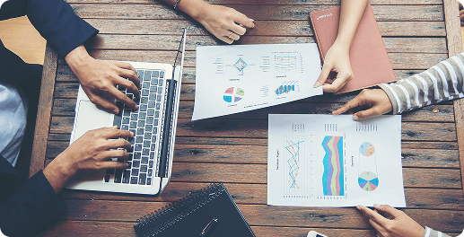 Team discussing project